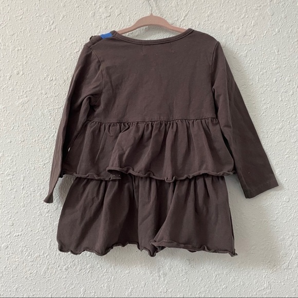 Flowersak Gray Ruffle Bibbed Layer Long Sleeve Tunic Dress Toddler Girls Size 3 - Picture 3 of 6